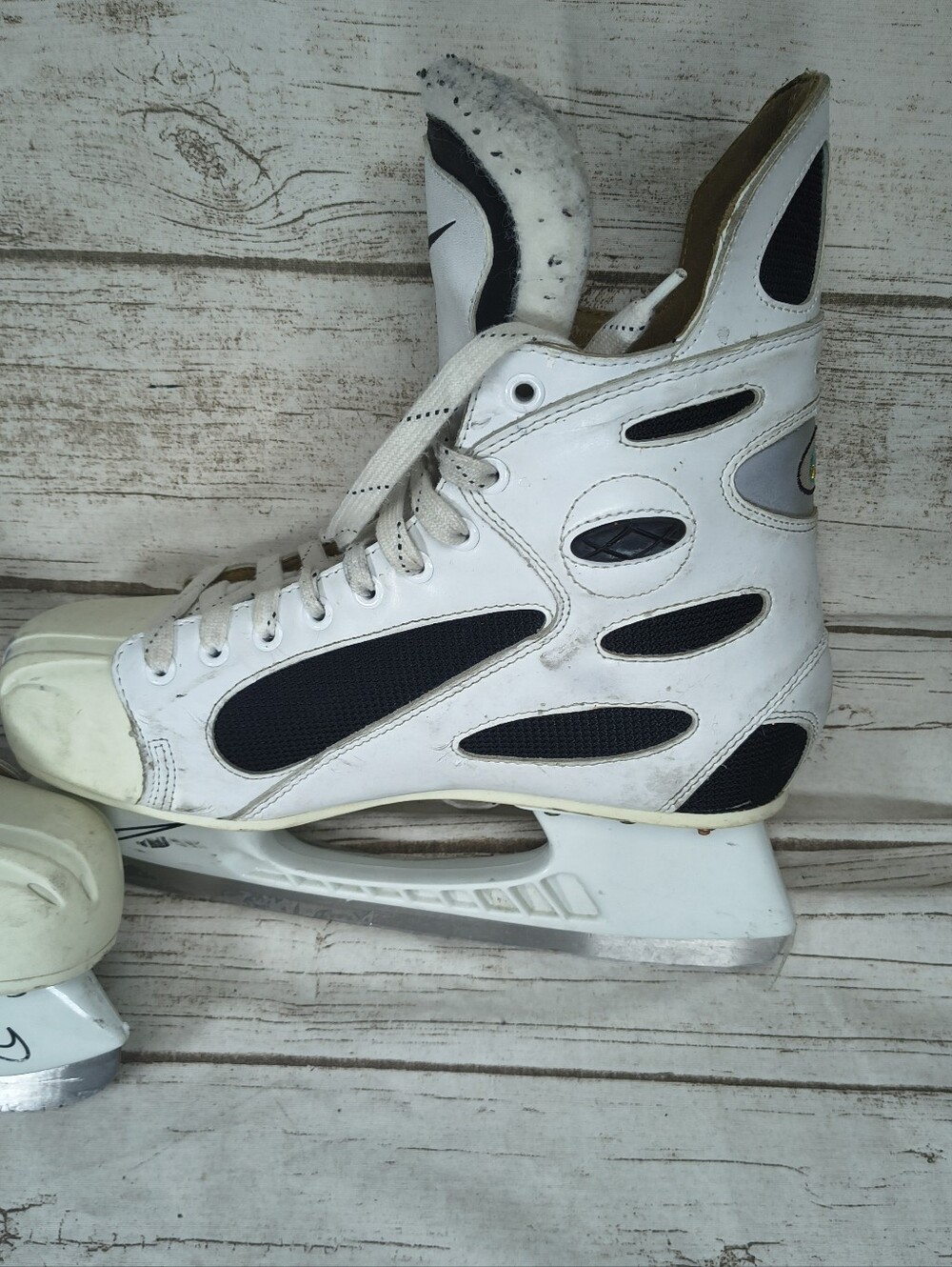 Vintage White Nike Zoom Air Ice Hockey Player Skates Fedorov Size 11.5 Mens - Picture 8 of 13